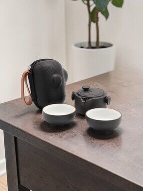 Chinese Ceramic Travel Tea Set For 2